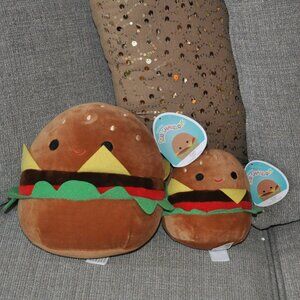 Lot of 2 New with tags 8" and 5" Squishmallow Carl Burger Canada UK Excl. Plush